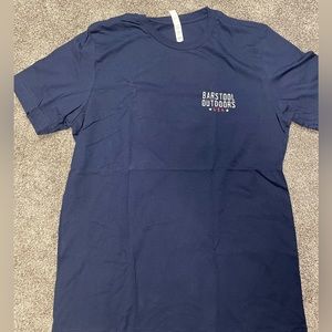 Barstool Outdoors 4th of July black lab navy tee.